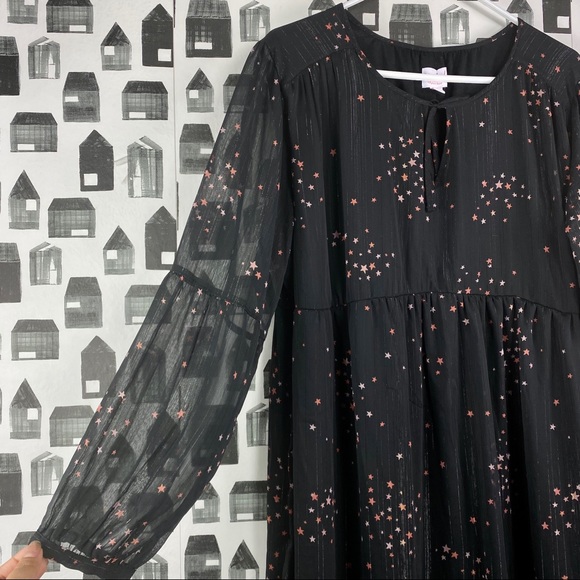 Isabel Maternity | Star Pattern Black Maxi Dress - Picture 6 of 8